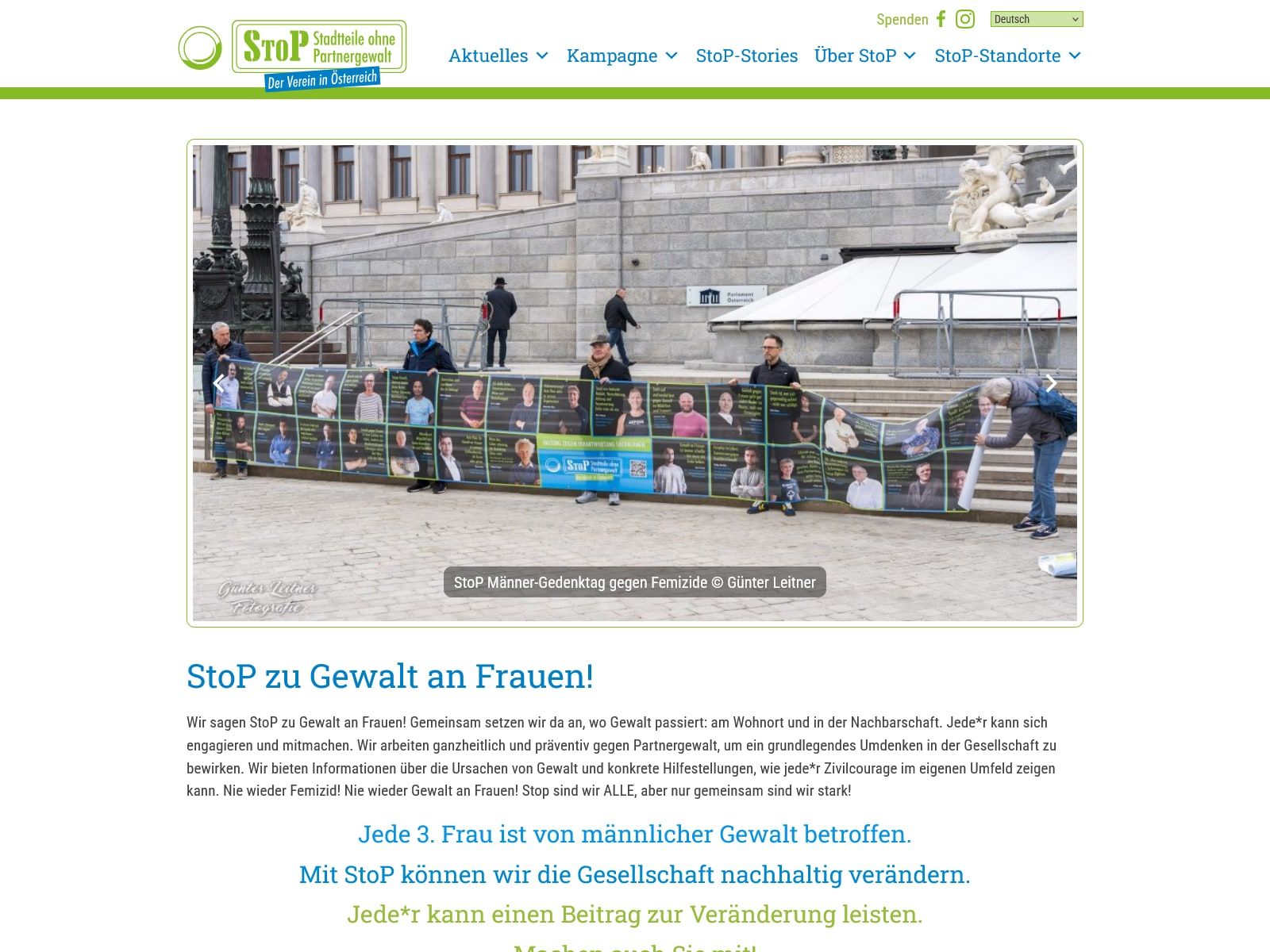 Screenshot Verein StoP — Stadtteile ohne Partnergewalt