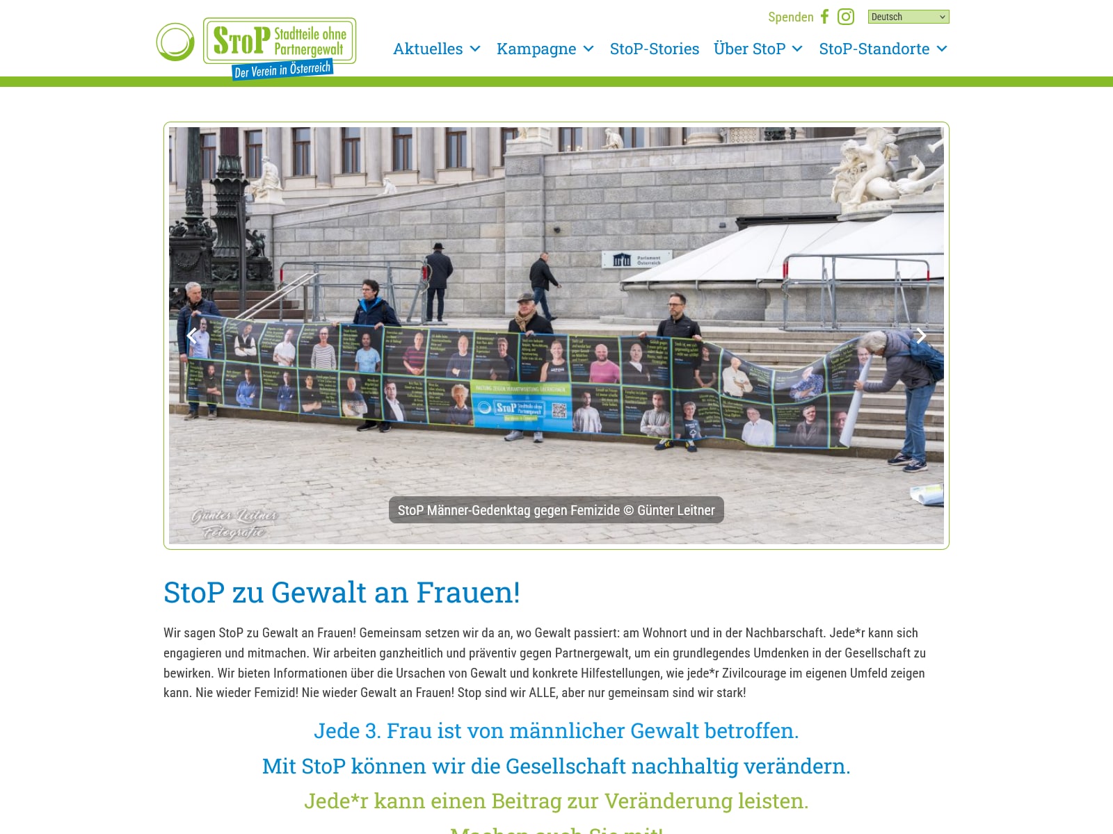 Screenshot Verein StoP — Stadtteile ohne Partnergewalt